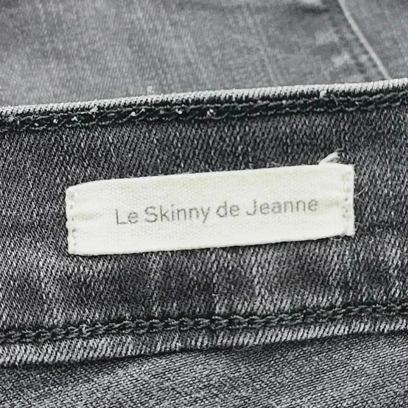 Frame Le Skinny De Jeanne Stretched Raw hem Gray Jeans Women's 30 - Picture 6 of 8